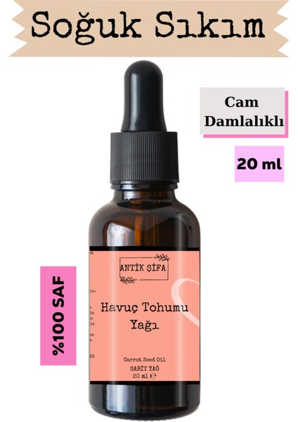 Havuç Tohumu Yağı 20 ml - %100 Soğuk Sıkım Saf Havuç Yağı