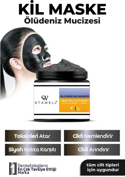 Gözenek Sıkılaştırıcı , Siyah Nokta ve Leke Karşıtı Collagen Kil Maskesi 150 ml