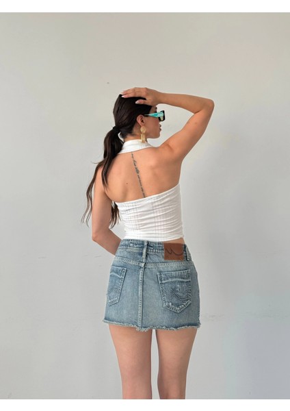 Gömlek Yaka Önü Düğme Detaylı Bluz modelleri