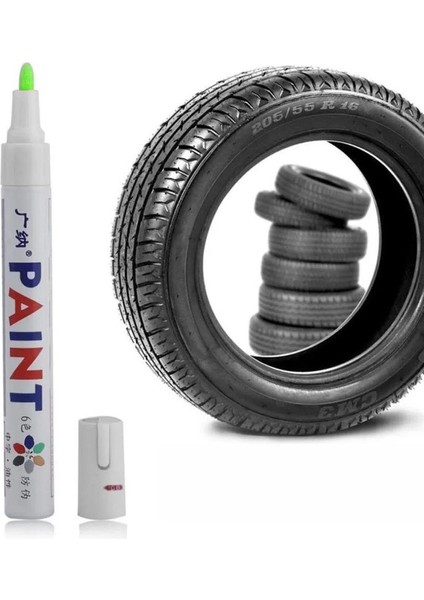 M101 Yeşil Araç Oto Motosiklet Lastik Boya Yazı Kalemi 2.8 mm Uç Kalınlığı