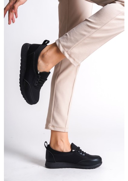 Jet-Vıolet Bağcık-Lastik Ortopedik Taban Cilt Detaylı Klasik Babet Anne Ayakkabısı Cst-Siyah modelleri