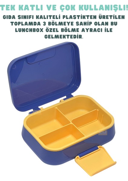 Bento 1030ML Lunchbox Yeni Koleksiyon Tek Katlı 3 Bölmeli Pp Plastik Sefer Tası Yemek Kutusu indirimleri