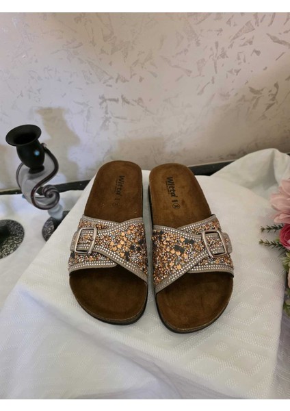Witta 55402 Anatomik Tek Bant Taşlı Kadın Terlik fiyatları