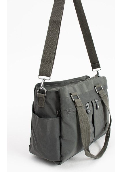 Çok Cepli Kadın Omuz Çantası Orta Boy Günlük HV3026 Koyu Gri fiyatları