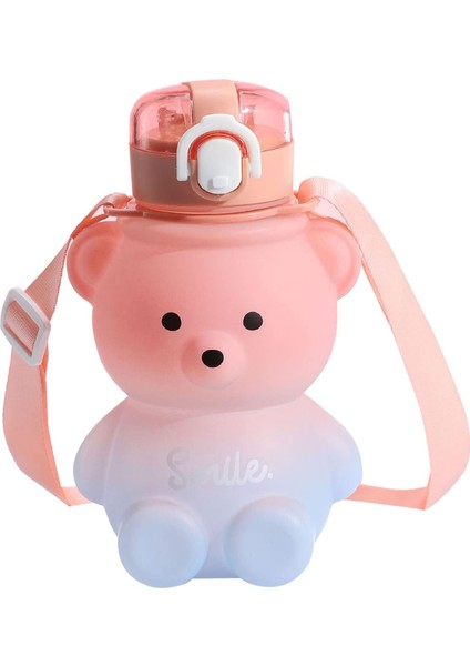 Smile Ayıcık Su Matarası Su Şişesi Suluk Bpa Içermez Suluk 800ML (Sticker Hediyeli)