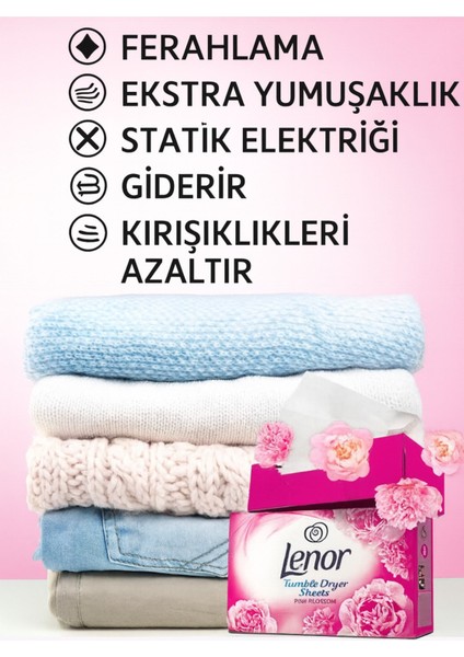 Pembe Çiçek Kokulu Çamaşır Kurutma Makinesi Kokulandırıcı ve Yumuşatıcı Kağıt 34 Yaprak fiyatları