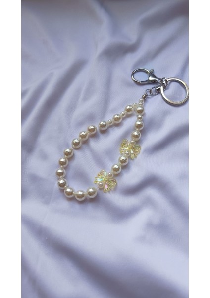 Inci Detaylı & Renkli Fiyonk Charm Anahtarlık Çanta Süsü