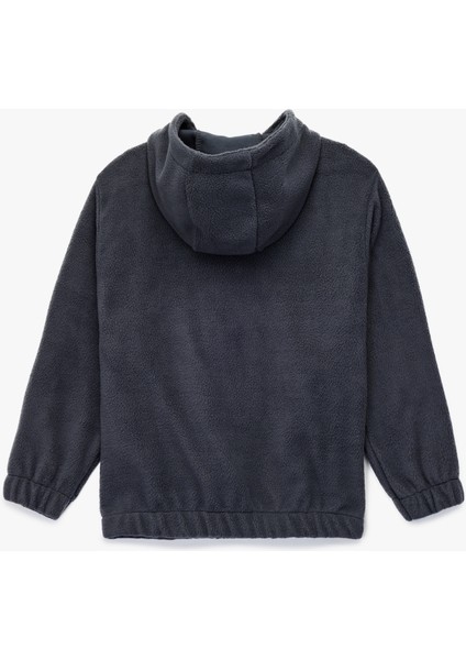 Uzun Kollu Fermuarlı Kapşonlu Polar Sweatshirt fiyatları