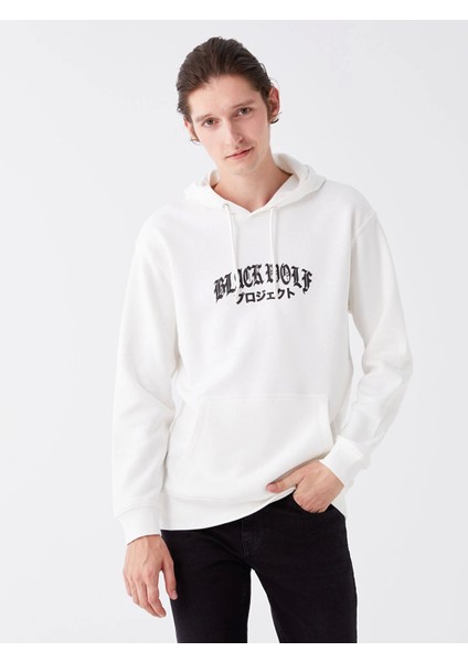 Lcw Casual Beyaz Uzun Kollu Baskılı Erkek Kalın Hoodie modelleri