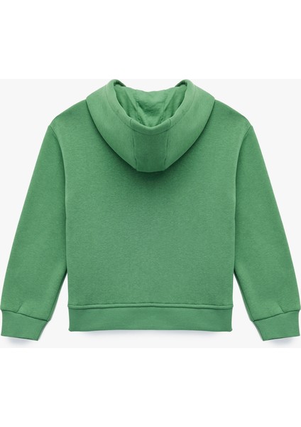 Şardonlu Uzun Kollu Kapşonlu Baskılı Sweatshirt fiyatları