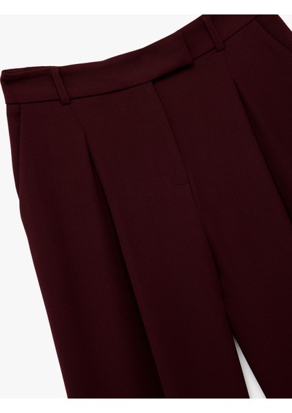 Yüksek Bel Cepli Nervürlü Krep Palazzo Pantolon modelleri
