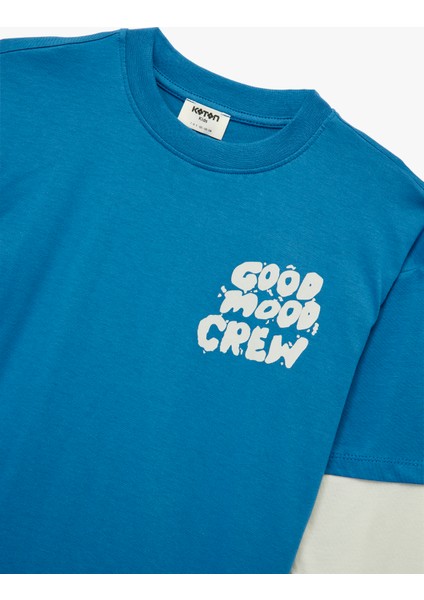 Baskılı Uzun Kollu Bisiklet Yaka Pamuklu Tişört modelleri