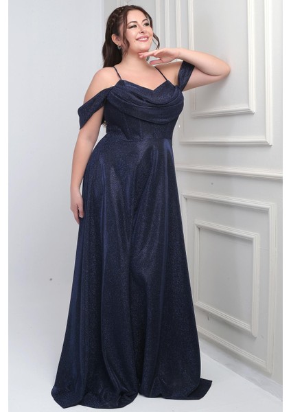 Kadın Ip Askılı Arkası Bağcıklı Göğüs Drapeli Astarlı Balenli Büyük Beden Simli Elbise modelleri