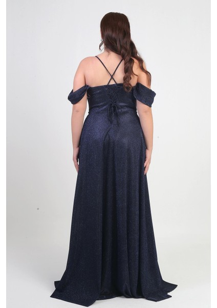 Kadın Ip Askılı Arkası Bağcıklı Göğüs Drapeli Astarlı Balenli Büyük Beden Simli Elbise fırsatları