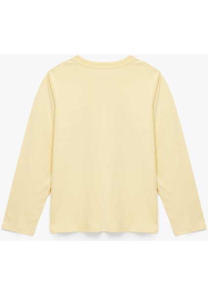 Pamuklu Uzun Kollu Bisiklet Yaka Anime Baskılı Tişört fiyatları