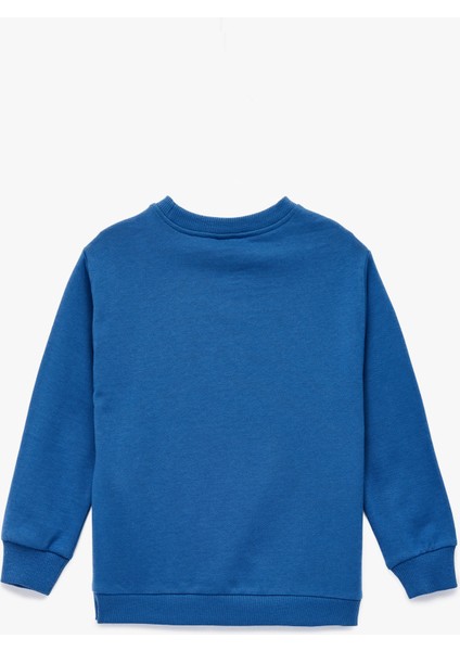 Pamuklu Dinozor Baskılı Uzun Kollu Bisiklet Yaka Şardonlu Sweatshirt fiyatları