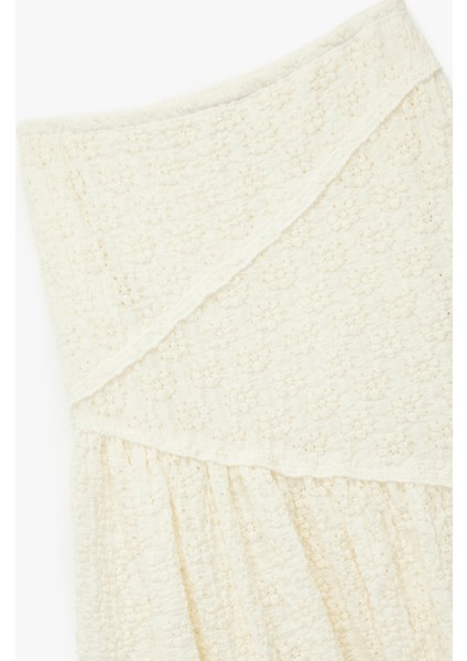 Dantel Detaylı Beli Lastikli Volanlı Midi Etek modelleri