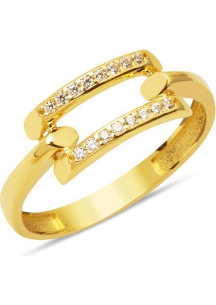 Tek Sıra 14 Ayar Altın Kaburga Yüzük