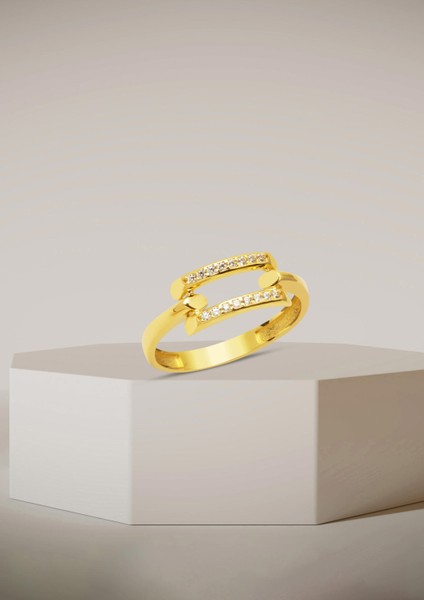 Tek Sıra 14 Ayar Altın Kaburga Yüzük modelleri