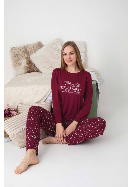 Kadın Bisiklet Yaka Düğmesiz Dökümlü Viskon Mevsimlik Uzun Kol Cepli Pijama Takımı modelleri