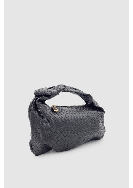 Liora Düğüm Detaylı Örgü Desen El Çantası Siyah fiyatları