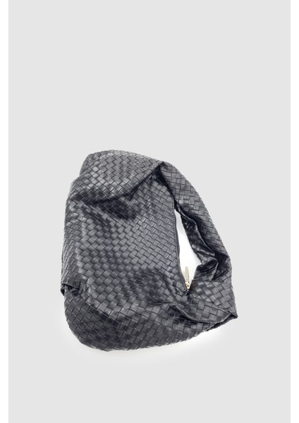 Liora Düğüm Detaylı Örgü Desen El Çantası Siyah indirimleri