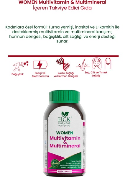 Women- Kadınlara Özel Multivitamin-Multimineral Kompleks 120 Tablet fiyatları