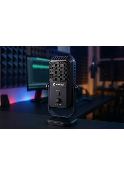 Profesyonel USB Kondansatör Mikrofon – 4 Yönlü Direktif, 20Hz-20KHz Frekans, Kulaklık Çıkışı, Tek Tuş Sessize Alma, Ses Ayarı, 15MM Stand Uyumlu Yanmai SF-900