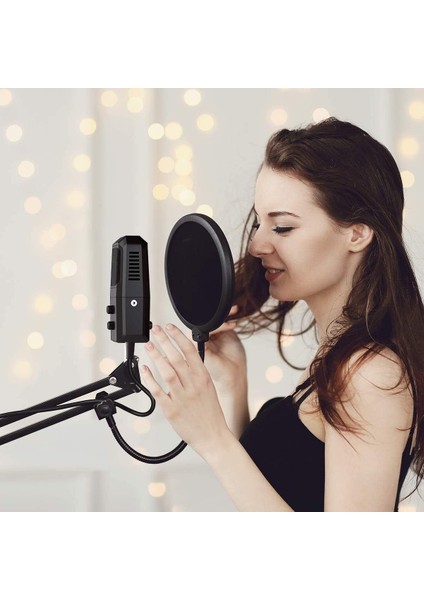 Profesyonel USB Kondansatör Mikrofon – 4 Yönlü Direktif, 20Hz-20KHz Frekans, Kulaklık Çıkışı, Tek Tuş Sessize Alma, Ses Ayarı, 15MM Stand Uyumlu Yanmai SF-900
