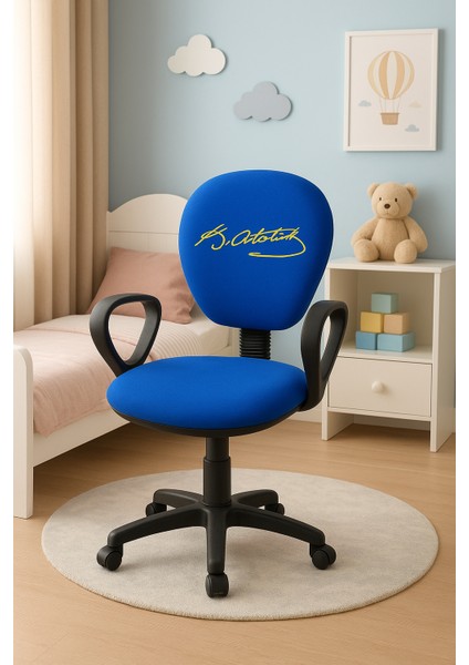 Fenerbahçe Çocuk Çalışma Koltuğu | Atatürk İmzalı Sarı Lacivert Döner ve Tekerlekli Ders Sandalyesi indirimleri