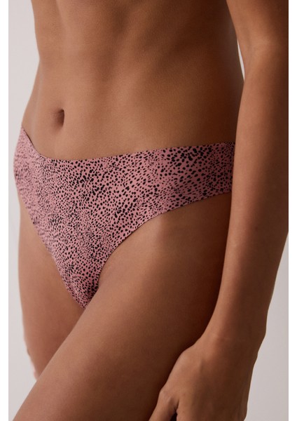 Gül Kurusu Düşük Bel Lazer Kesim Iz Yapmayan Tanga Külot