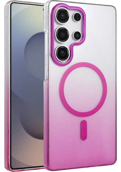 Samsung Galaxy S23 Ultra Selene Shine Magsafe Case – Elegant Glossy Kılıf (Işıltılı Premium Kapak) - Mor