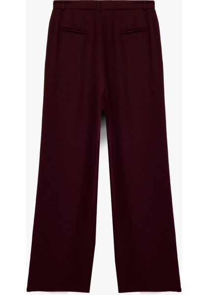 Yüksek Bel Cepli Nervürlü Krep Palazzo Pantolon fiyatları