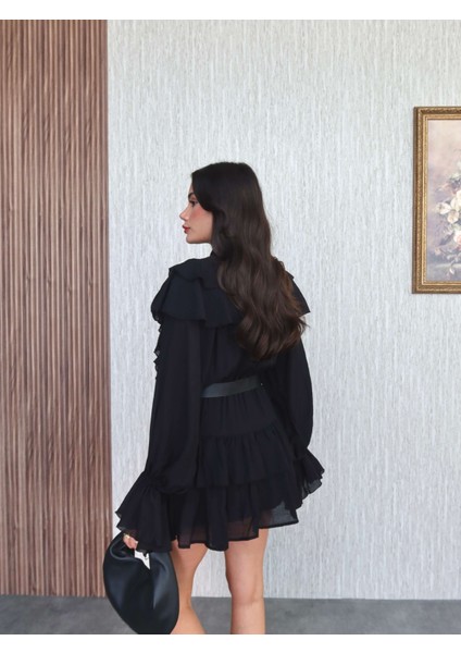 Yaka Fırfır Kat Elbise indirimleri