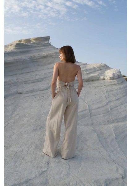 Keten Yüksek Bel Pantolon modelleri