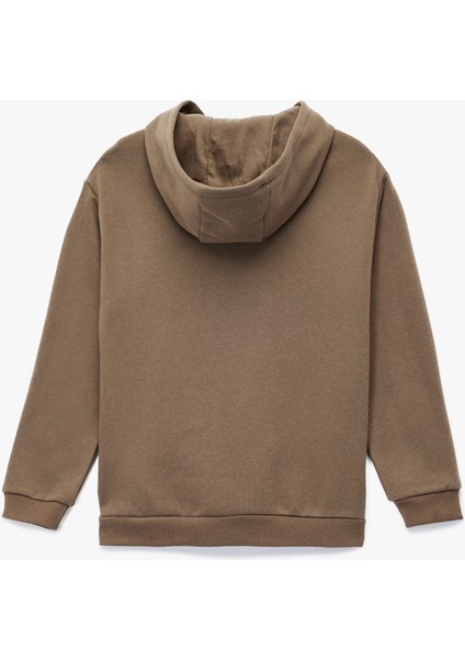 Uzun Kollu Fermuar Detaylı Kapşonlu Sweatshirt fiyatları