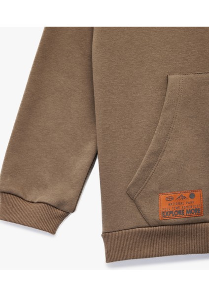 Uzun Kollu Fermuar Detaylı Kapşonlu Sweatshirt modelleri