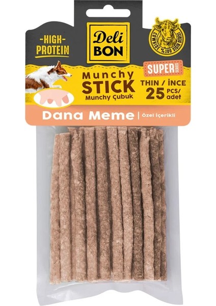 Delibon Super Munchy Çubuk Dana Memeli Ince 25 Adet