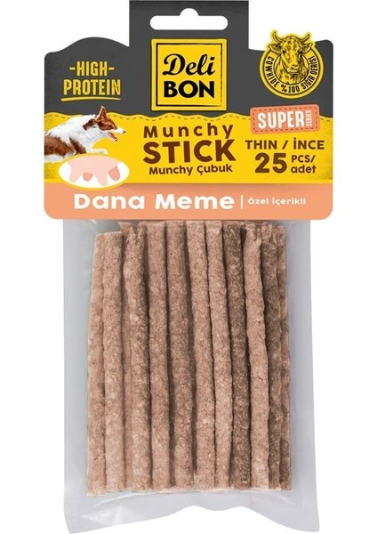 Delibon Super Munchy Çubuk Dana Memeli Ince 25 Adet fiyatları