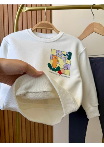 Kız Çocuk Baskılı Fitilli Taytlı Alt Üst Takım fırsatları