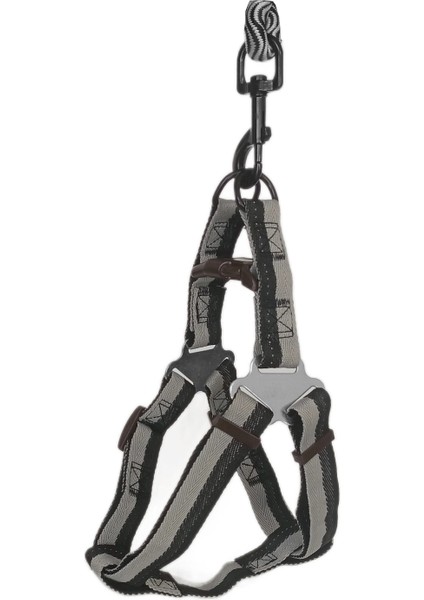 Köpek Göğüs Tasma Seti Dalga Desenli 2.5 Cm*50-72 cm Siyah-Beyaz
