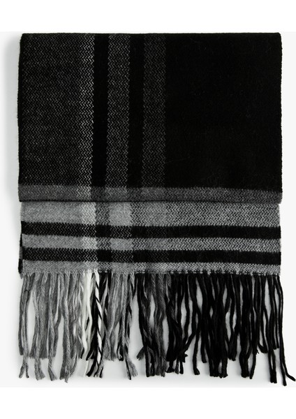 Uzun Ekoseli Püsküllü Atkı fiyatları