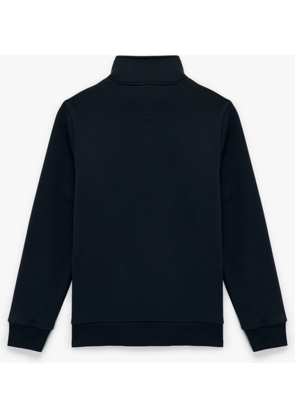 Şardonlu Uzun Kollu Baskılı Yarım Fermuarlı Sweatshirt fırsatları