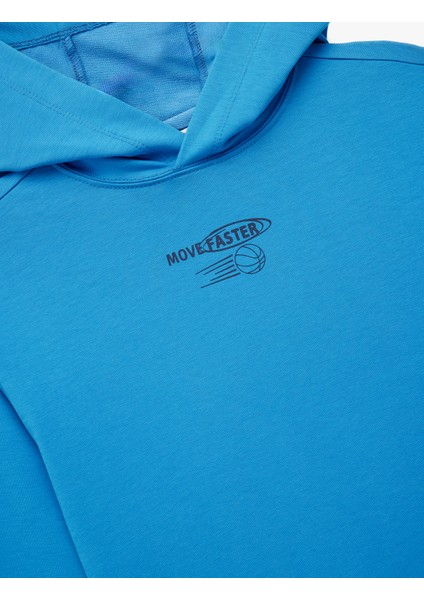 Pamuklu Uzun Kollu Baskılı Kapşonlu Sweatshirt modelleri