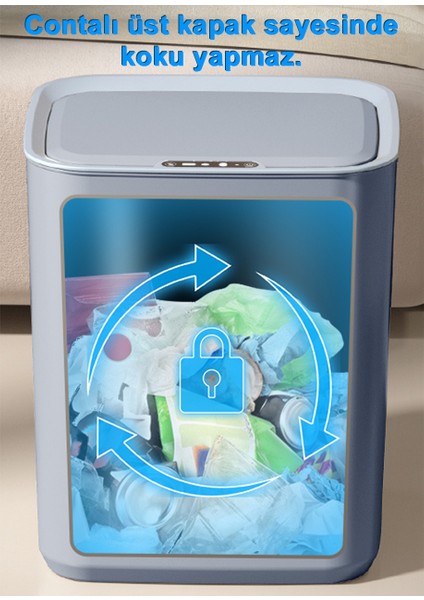 Sensörlü Şarjlı 22 Litre Çöp Kovası (Şarj Edilebilir Lityum Pilli) / GT-SC05K indirimleri