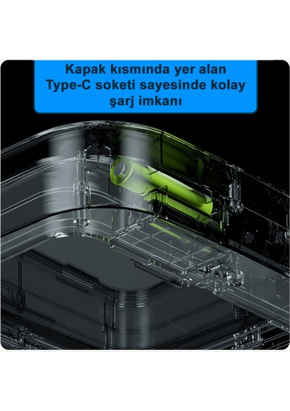 Sensörlü Şarjlı 22 Litre Çöp Kovası (Şarj Edilebilir Lityum Pilli) / GT-SC05K