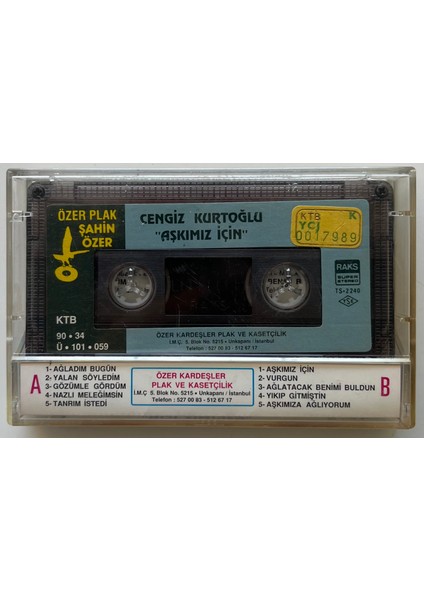 Cengiz Kurtoğlu Aşkımız Için Kaset (Orijnal Dönem Kağıt Baskı Kaset) fiyatları