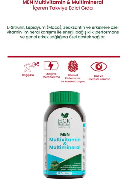 Men - Erkeklere Özel Multivitamin-Multimineral Kompleks 120 Tablet fiyatları