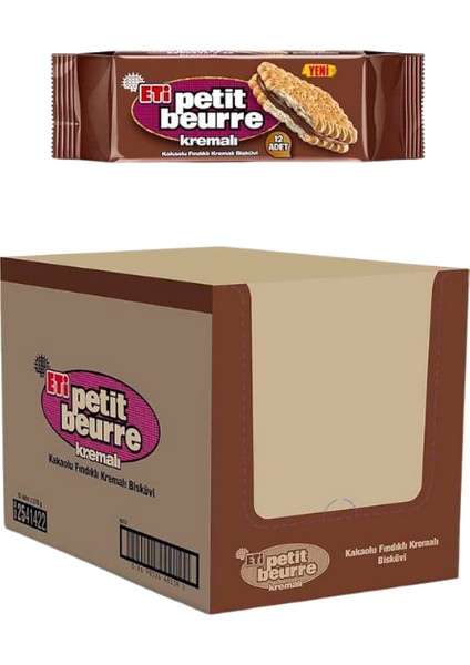 Petit Beurre Kakaolu Fındık Kremalı Bisküvi 270 gr * 15 Adet