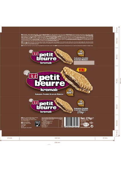Petit Beurre Kakaolu Fındık Kremalı Bisküvi 270 gr * 15 Adet fiyatları